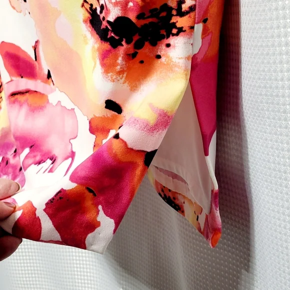 Y2K Worthington Floral Splash of Pink Stretch Pencil Skirt Women's (8P) - Picture 4 of 9